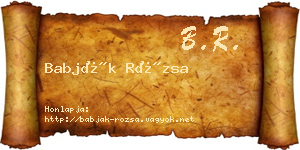 Babják Rózsa névjegykártya
