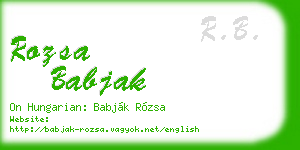 rozsa babjak business card