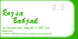rozsa babjak business card